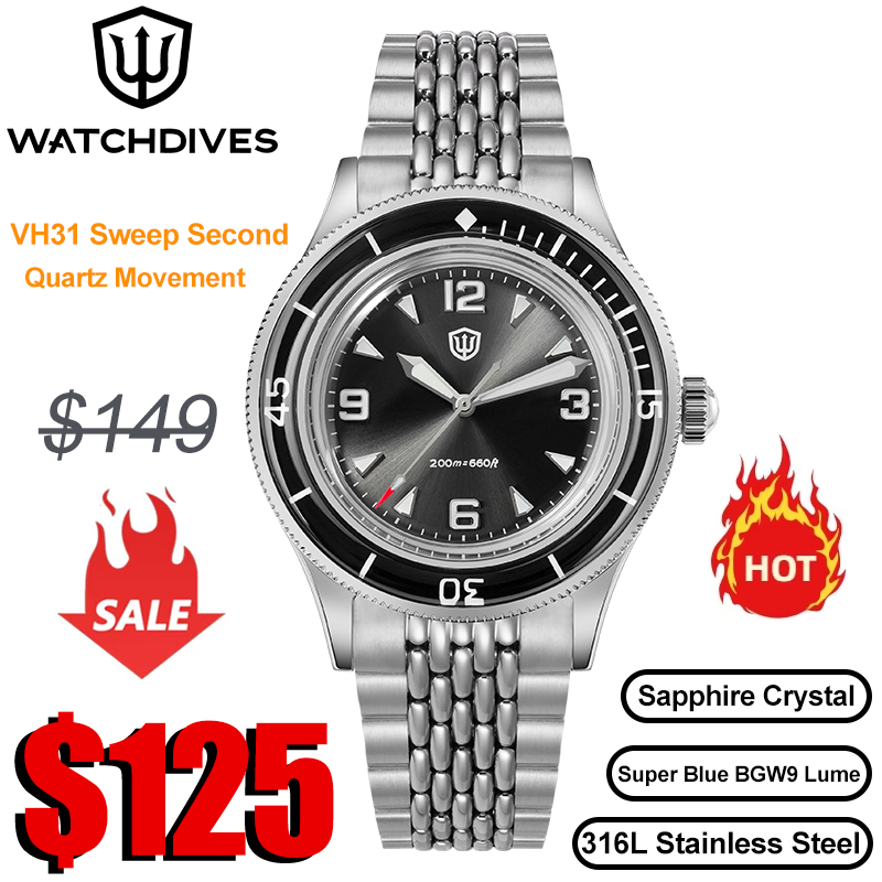 Vintage Watch Collecting - Watchdives WD50Q Orologi VH31 Movimento al